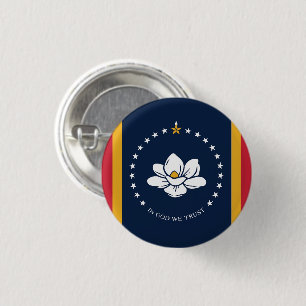 Badge Rond 2,50 Cm Drapeau du Mississippi États-Unis