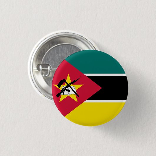 Badge Rond 2,50 Cm Drapeau du Mozambique (Devant & derrière)