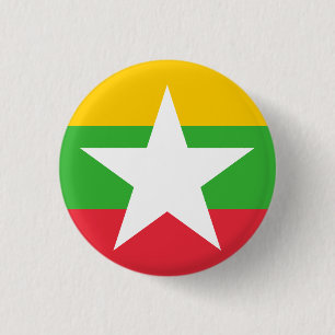 Badge Rond 2,50 Cm Drapeau du Myanmar