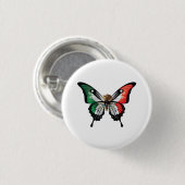 Badge Rond 2,50 Cm Drapeau du papillon noir du Mexique (Devant & derrière)