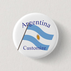 Badge Rond 2,50 Cm Drapeau du pays Argentine Thunder_Cove