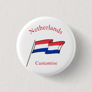 Badge Rond 2,50 Cm Drapeau du pays des Pays-Bas Thunder_Cove