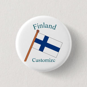 Badge Rond 2,50 Cm Drapeau du pays Finlande Thunder_Cove