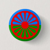 Badge Rond 2,50 Cm Drapeau du peuple rom (Devant)