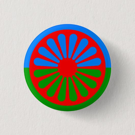 Badge Rond 2,50 Cm Drapeau du peuple rom (Devant)