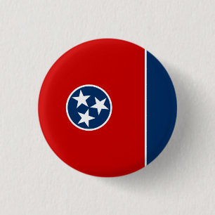 Badge Rond 2,50 Cm Drapeau du Tennessean, Drapeau du Tennessee