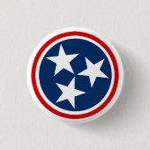 Badge Rond 2,50 Cm Drapeau du Tennessee (Devant)