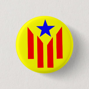 Badge Rond 2,50 Cm Drapeau Estelada Catalanne