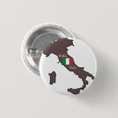 Badge Rond 2,50 Cm Drapeau et carte de l'Italie (Devant & derrière)