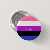 Badge Rond 2,50 Cm Drapeau/eux de Genderfluid pronom (Devant & derrière)