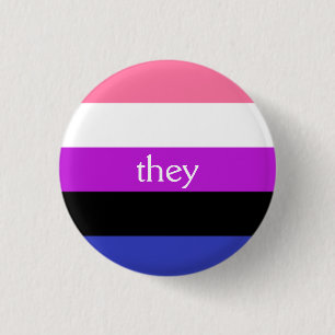 Badge Rond 2,50 Cm Drapeau/eux de Genderfluid pronom