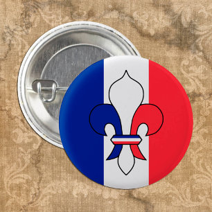 Badge Rond 2,50 Cm Drapeau français & France, Lily - mode fleur /spor