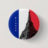 Badge Rond 2,50 Cm Drapeau français & Tour Eiffel - France /fans spor (Devant)