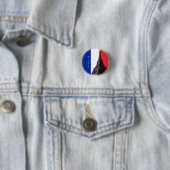 Badge Rond 2,50 Cm Drapeau français & Tour Eiffel - France /fans spor (En situation)