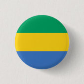 Badge Rond 2,50 Cm Drapeau Gabon (Devant)