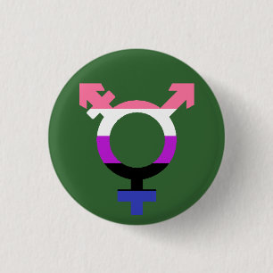 Badge Rond 2,50 Cm Drapeau Genderfluid Symbole Trans