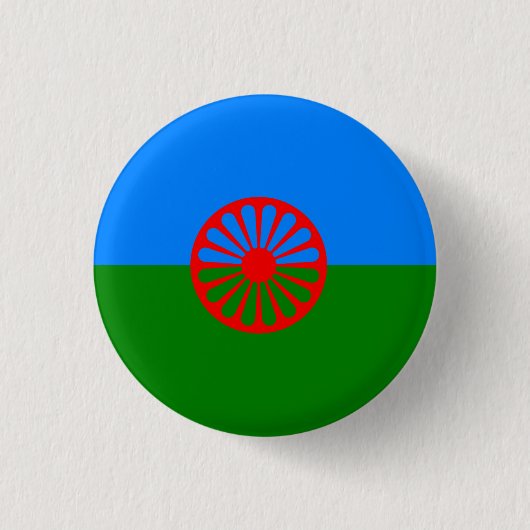 Badge Rond 2,50 Cm Drapeau gitan bohémien officiel (Devant)