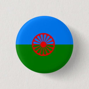 Badge Rond 2,50 Cm Drapeau gitan bohémien officiel