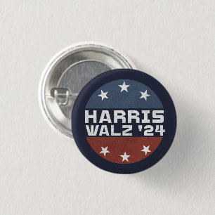 Badge Rond 2,50 Cm Drapeau Harris Walz 2024 Campagne USA