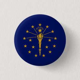 Badge Rond 2,50 Cm Drapeau Hoosier, Drapeau de l'Indiana