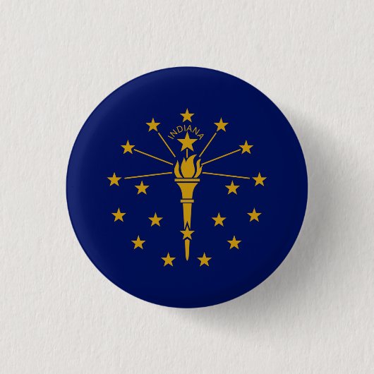 Badge Rond 2,50 Cm Drapeau Hoosier, Drapeau de l'Indiana (Devant)