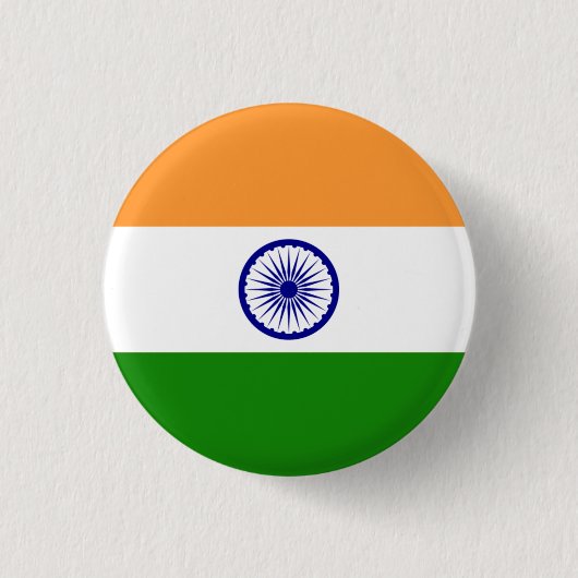 Badge Rond 2,50 Cm Drapeau indien, Drapeau de l'Inde (Devant)