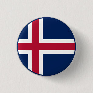 Badge Rond 2,50 Cm Drapeau islandais