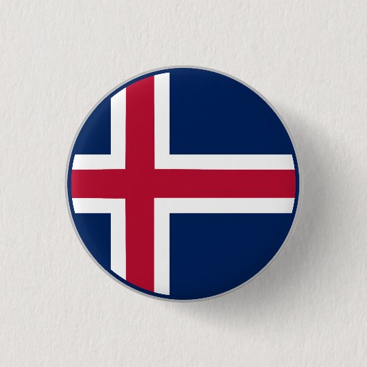 Badge Rond 2,50 Cm Drapeau islandais (Devant)