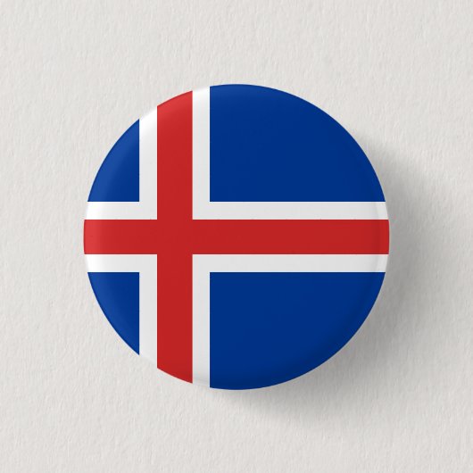 Badge Rond 2,50 Cm Drapeau islandais (Devant)