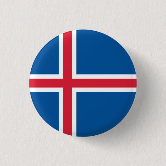 Badge Rond 2,50 Cm Drapeau islandais, Drapeau islandais (Devant)