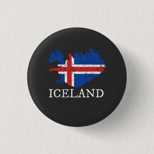 Badge Rond 2,50 Cm Drapeau Islande (Devant)