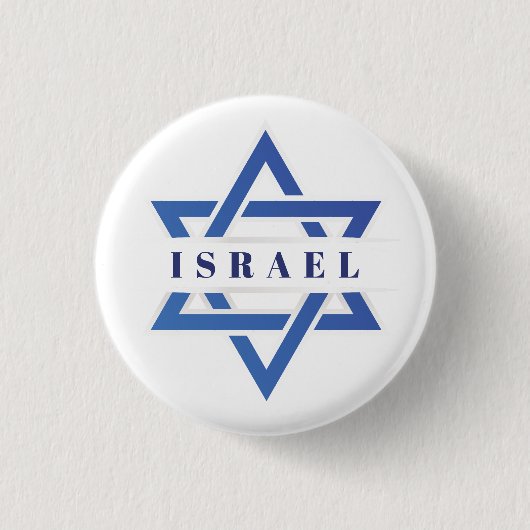 Badge Rond 2,50 Cm Drapeau Israël Star De David (Devant)