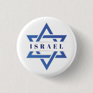 Badge Rond 2,50 Cm Drapeau Israël Star De David