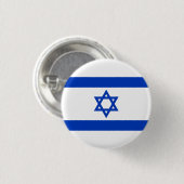 Badge Rond 2,50 Cm Drapeau israélien, Drapeau d'Israël (Devant & derrière)