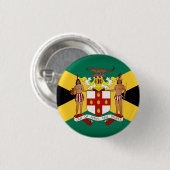 Badge Rond 2,50 Cm Drapeau jamaïcain / Armoiries (Devant & derrière)