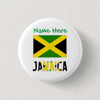 Badge Rond 2,50 Cm Drapeau Jamaïcain Jamaïque Vert Personnalisation R