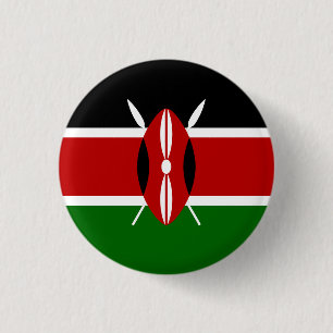 Badge Rond 2,50 Cm Drapeau kényan, Drapeau du Kenya