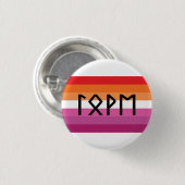 Badge Rond 2,50 Cm Drapeau lesbien Futhark Love (Devant & derrière)