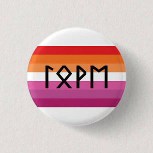 Badge Rond 2,50 Cm Drapeau lesbien Futhark Love