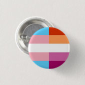 Badge Rond 2,50 Cm Drapeau lesbienne trans 50-50% (Devant & derrière)