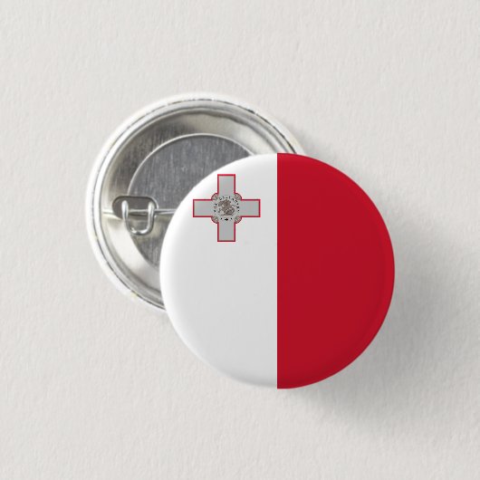 Badge Rond 2,50 Cm Drapeau maltais (Devant & derrière)