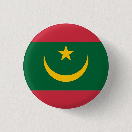 Badge Rond 2,50 Cm Drapeau mauritanien, Drapeau mauritanien (Devant)