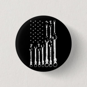 Badge Rond 2,50 Cm Drapeau mécanique Drapeau patriotique américain Mé