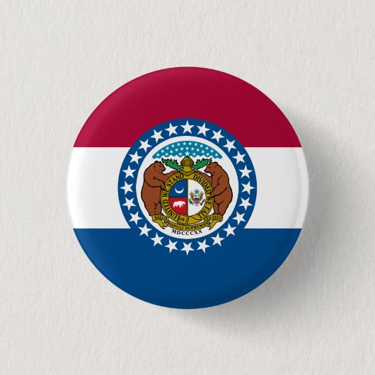 Badge Rond 2,50 Cm Drapeau Missourian, Drapeau du Missouri (Devant)