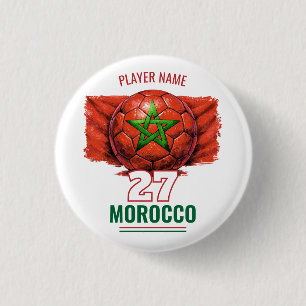 Badge Rond 2,50 Cm Drapeau National de Football du Maroc Patrimoine F