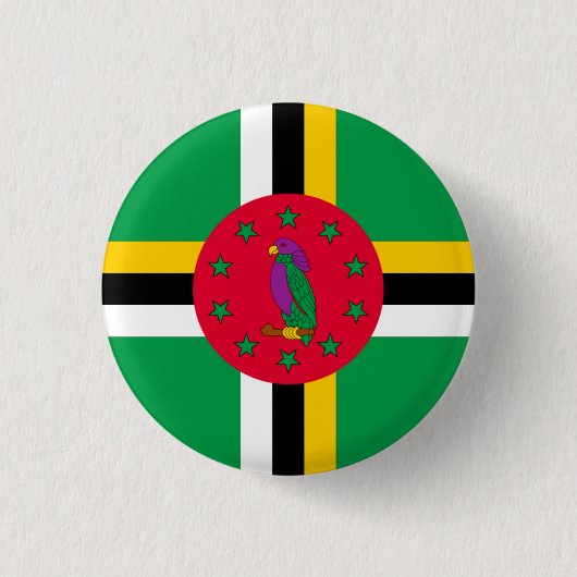 Badge Rond 2,50 Cm Drapeau national de la Dominique (Devant)