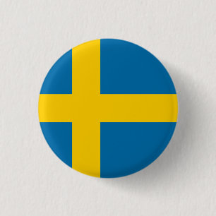 Badge Rond 2,50 Cm Drapeau national de Suède