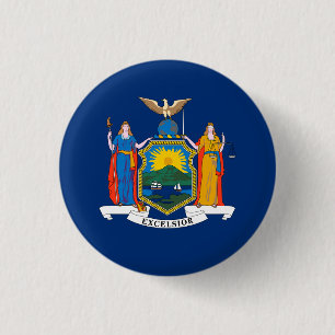 Badge Rond 2,50 Cm Drapeau New-Yorkais, Drapeau New-York