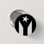 Badge Rond 2,50 Cm Drapeau noir de Porto Rico (Devant & derrière)