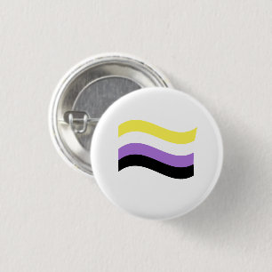 Badge Rond 2,50 Cm Drapeau ondoyant non binaire